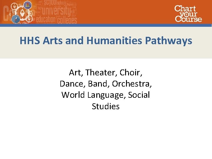 HHS Arts and Humanities Pathways Art, Theater, Choir, Dance, Band, Orchestra, World Language, Social