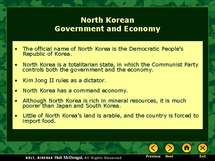 North Korean Government and Economy • The official name of North Korea is the