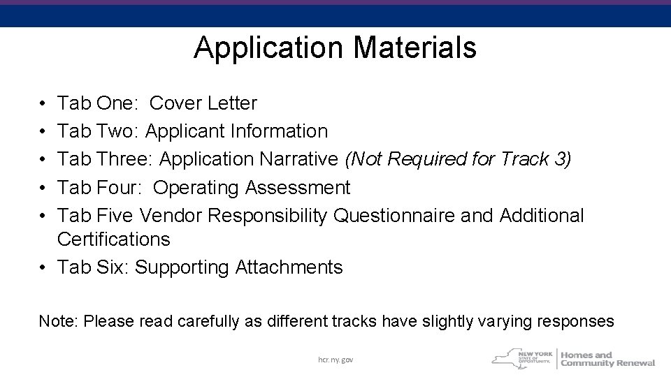 Application Materials • • • Tab One: Cover Letter Tab Two: Applicant Information Tab