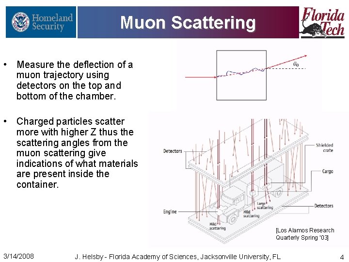 Muon Scattering • Measure the deflection of a muon trajectory using detectors on the
