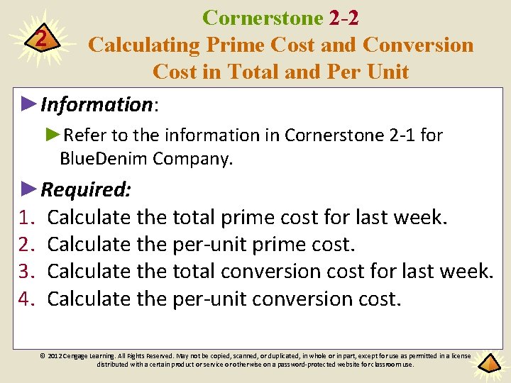 Cornerstone 2 -2 2 Calculating Prime Cost and Conversion Cost in Total and Per