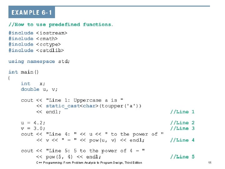 C++ Programming: From Problem Analysis to Program Design, Third Edition 11 C++ Programming: From Problem Analysis to Program Design, Third Edition 11
