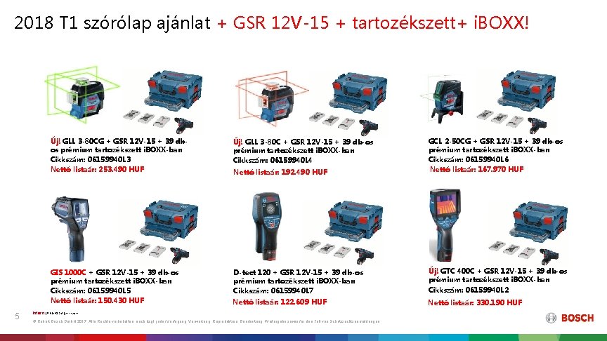 2018 T 1 szórólap ajánlat + GSR 12 V-15 + tartozékszett+ i. BOXX! 5