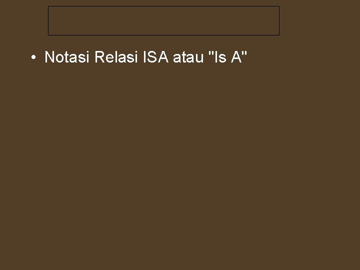  • Notasi Relasi ISA atau "Is A" 