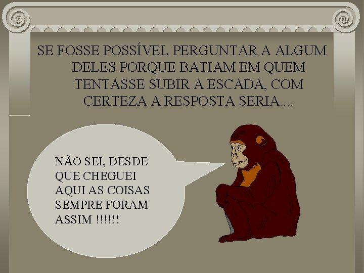 SE FOSSE POSSÍVEL PERGUNTAR A ALGUM DELES PORQUE BATIAM EM QUEM TENTASSE SUBIR A