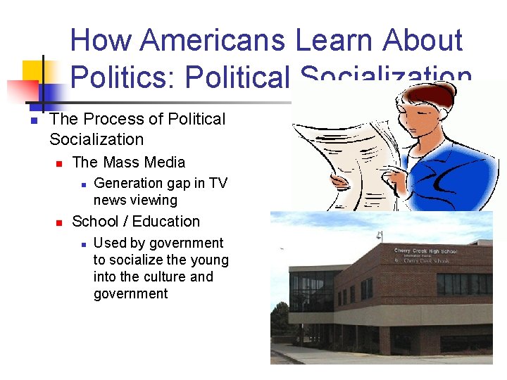How Americans Learn About Politics: Political Socialization n The Process of Political Socialization n