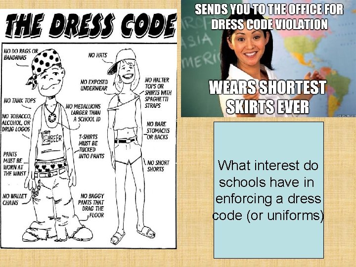 What interest do schools have in enforcing a dress code (or uniforms) 