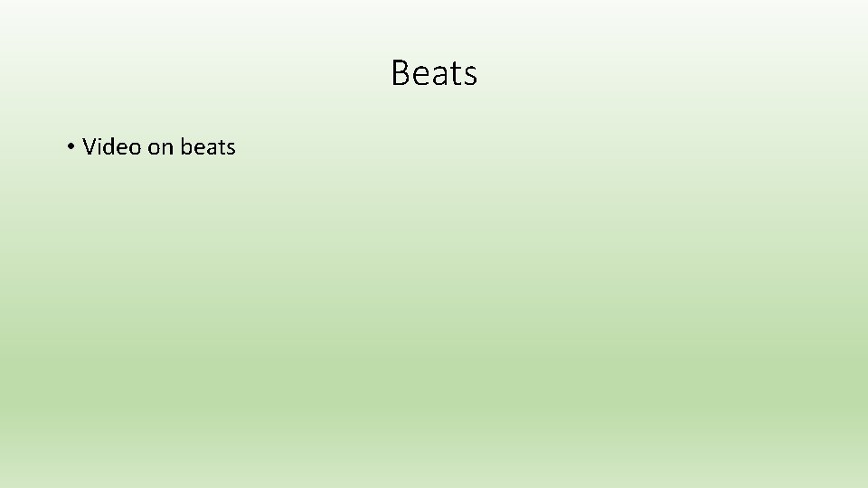 Beats • Video on beats 