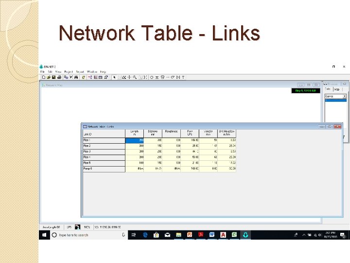 Network Table - Links 