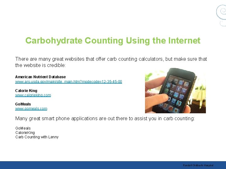 Carbohydrate Counting Using the Internet There are many great websites that offer carb counting