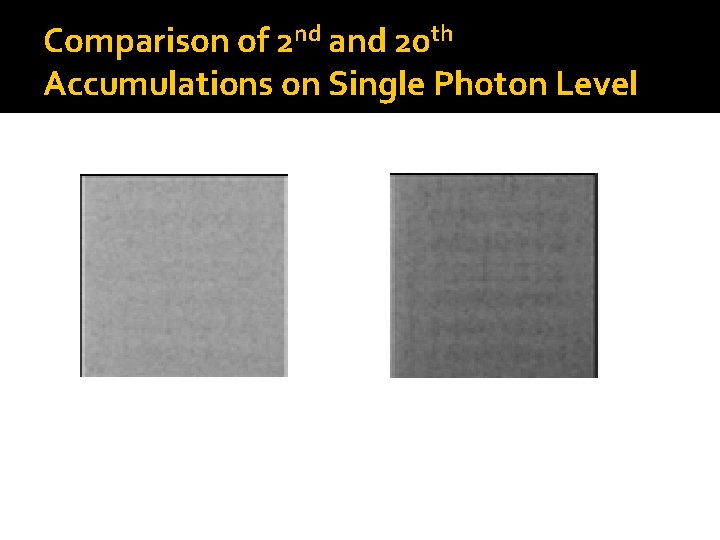 Comparison of 2 nd and 20 th Accumulations on Single Photon Level 