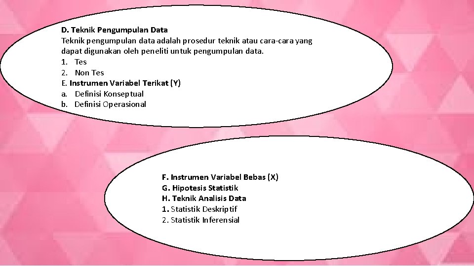 D. Teknik Pengumpulan Data Teknik pengumpulan data adalah prosedur teknik atau cara-cara yang dapat