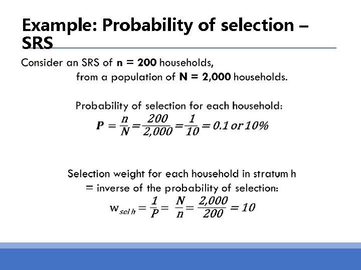 Example: Probability of selection – SRS 