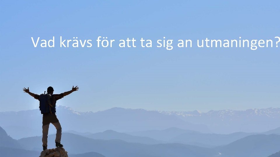 Vad krävs för att ta sig an utmaningen? 