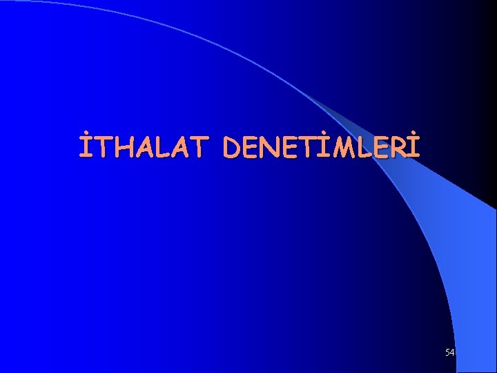 İTHALAT DENETİMLERİ 54 