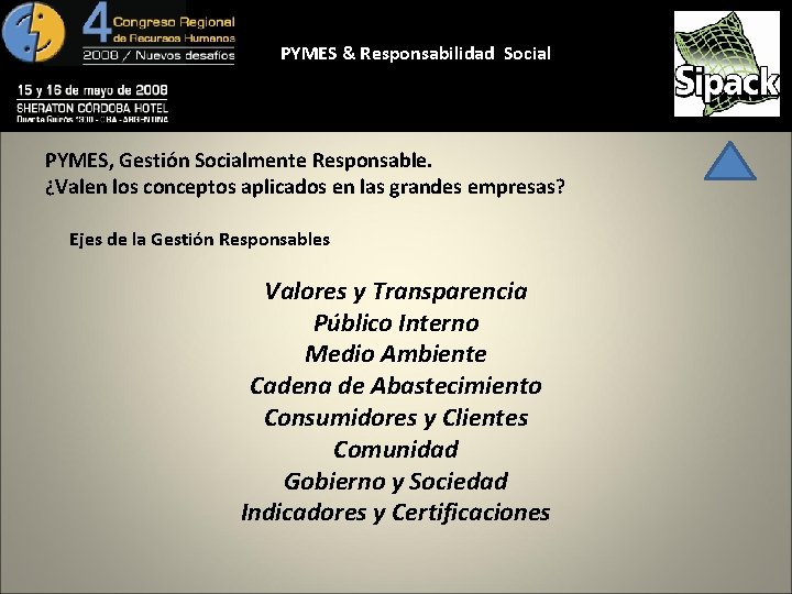 PYMES & Responsabilidad Social PYMES, Gestión Socialmente Responsable. ¿Valen los conceptos aplicados en las