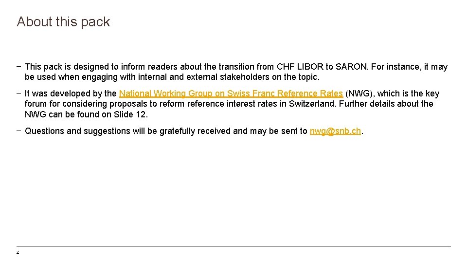 About this pack − This pack is designed to inform readers about the transition