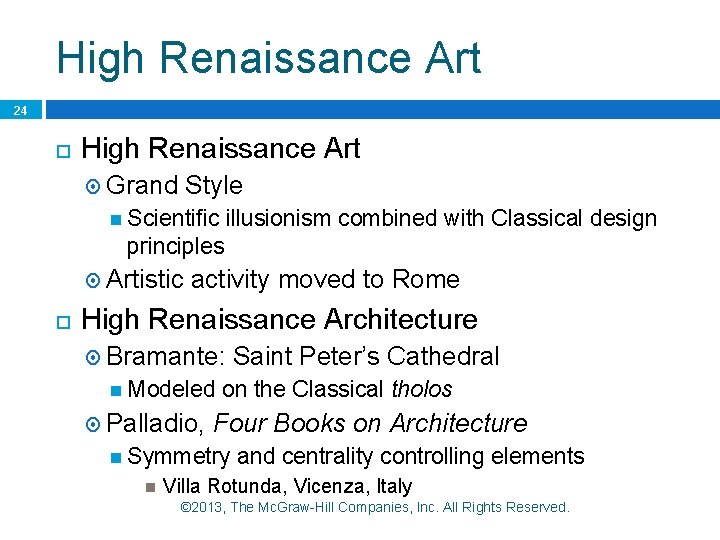 High Renaissance Art 24 High Renaissance Art Grand Style Scientific illusionism combined with Classical