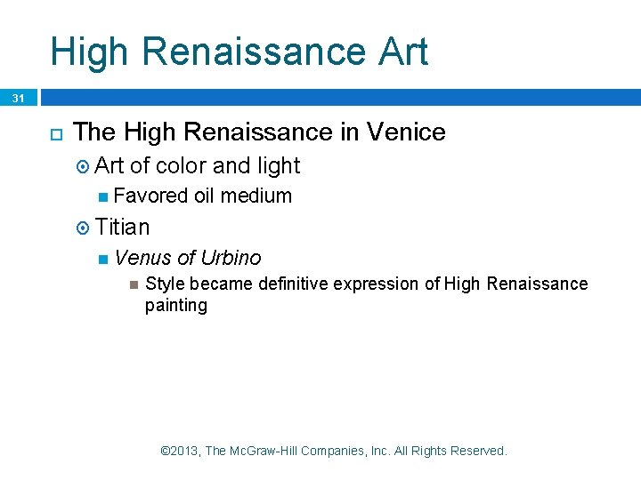 High Renaissance Art 31 The High Renaissance in Venice Art of color and light