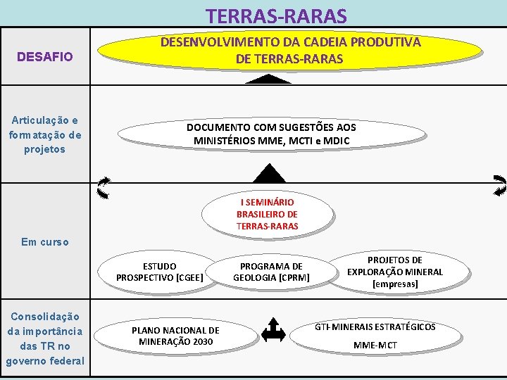 TERRAS-RARAS DESAFIO Articulação e formatação de projetos DESENVOLVIMENTO DA CADEIA PRODUTIVA DE TERRAS-RARAS DOCUMENTO