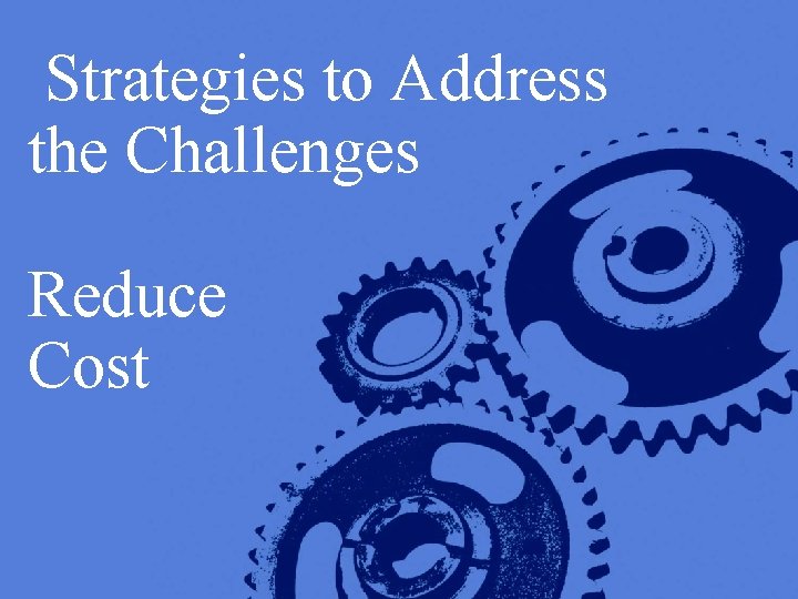 Strategies to Address the Challenges Reduce Cost Copyright © 2005 Deloitte Development LLC. All