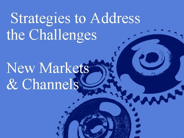 Strategies to Address the Challenges New Markets & Channels Copyright © 2005 Deloitte Development