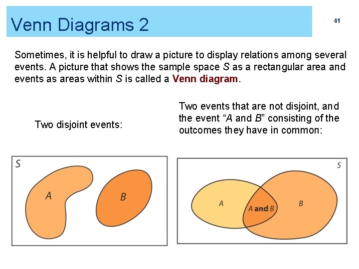 Venn Diagrams 2 41 Sometimes, it is helpful to draw a picture to display