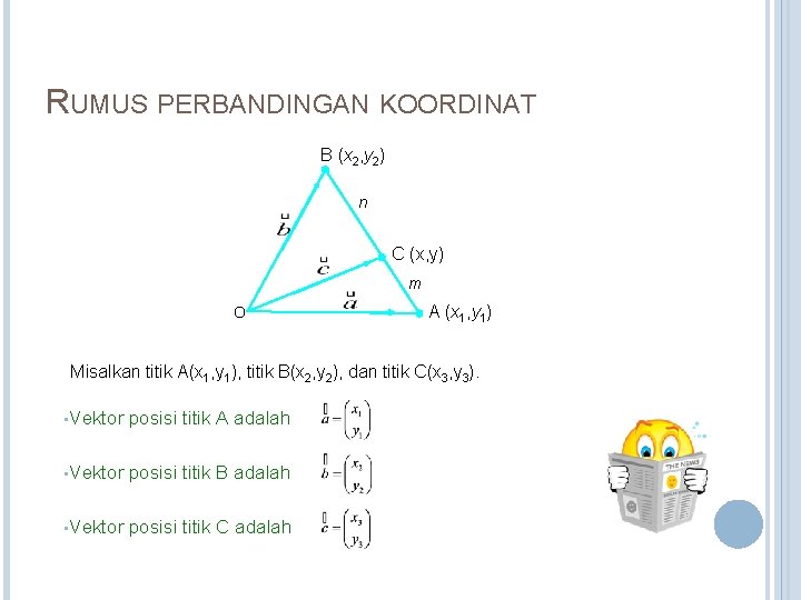 RUMUS PERBANDINGAN KOORDINAT B (x 2, y 2) n C (x, y) m O