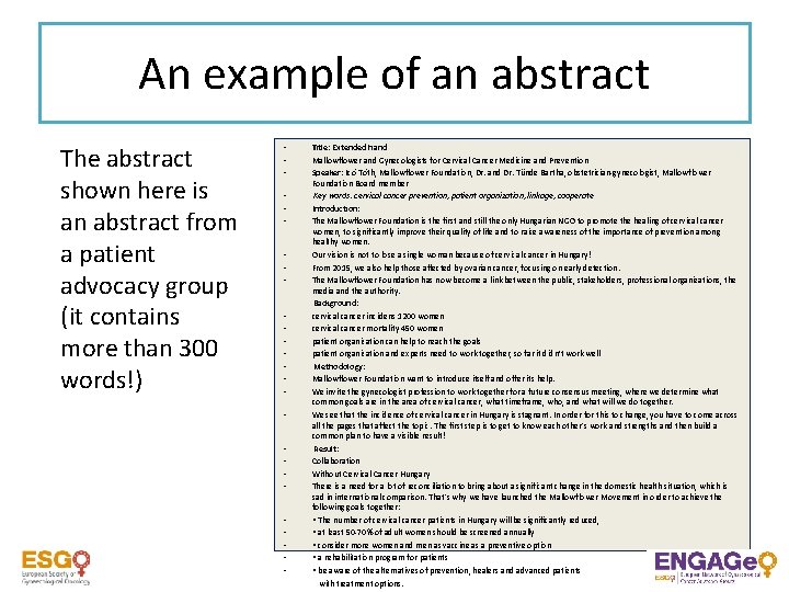 An example of an abstract The abstract shown here is an abstract from a