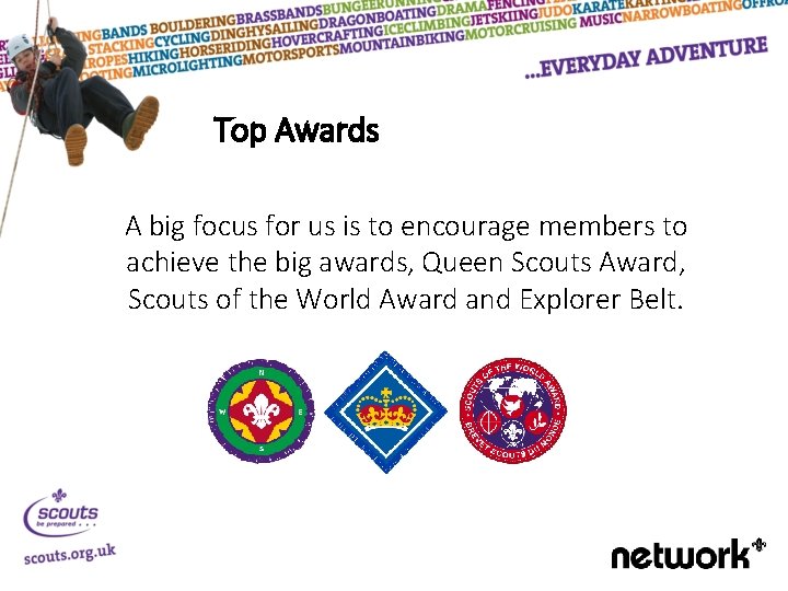 Top Awards A big focus for us is to encourage members to achieve the