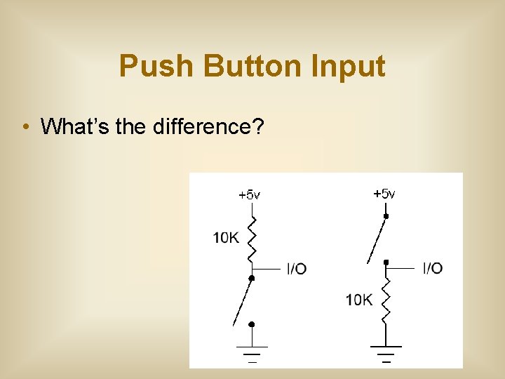 Push Button Input • What’s the difference? 