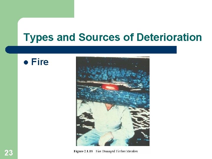 Types and Sources of Deterioration l 23 Fire 