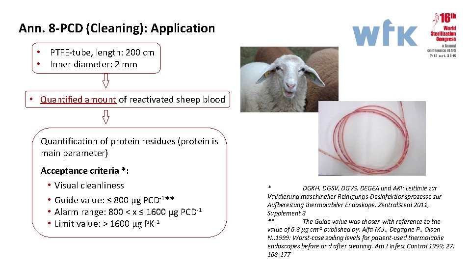Ann. 8 -PCD (Cleaning): Application • PTFE-tube, length: 200 cm • Inner diameter: 2
