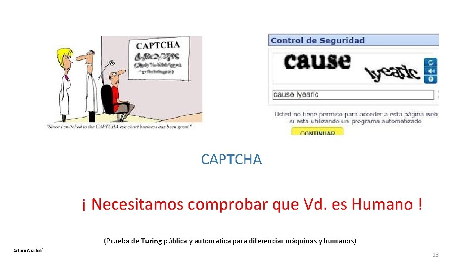  CAPTCHA ¡ Necesitamos comprobar que Vd. es Humano ! (Prueba de Turing pública