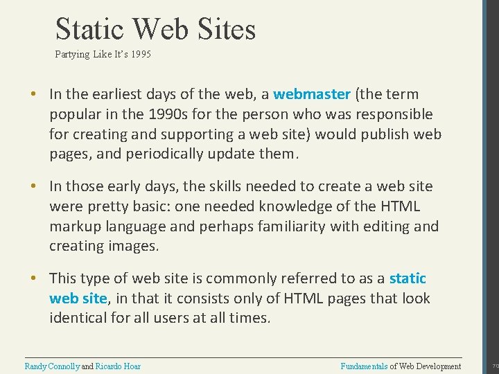 Static Web Sites Partying Like It’s 1995 • In the earliest days of the