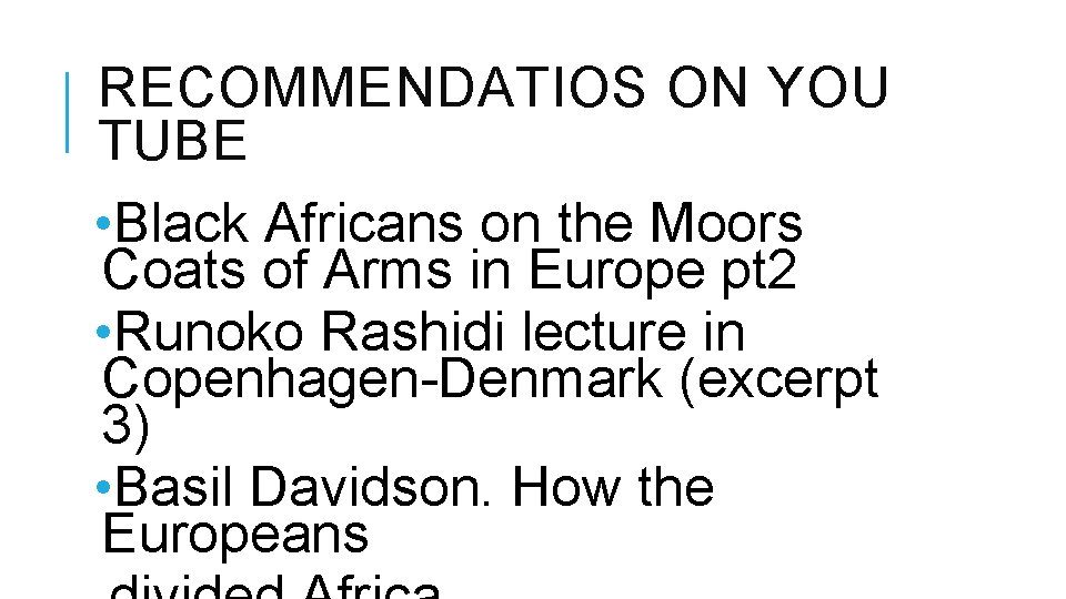 RECOMMENDATIOS ON YOU TUBE • Black Africans on the Moors Coats of Arms in