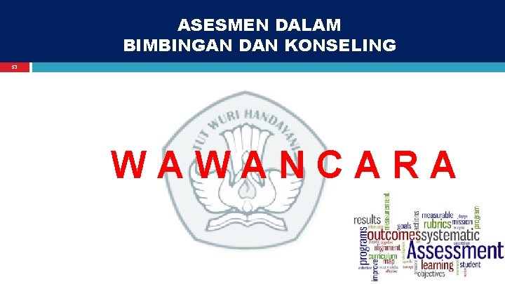 ASESMEN DALAM BIMBINGAN DAN KONSELING 53 W A N C A R A 