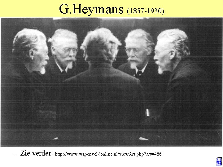 G. Heymans (1857 -1930) • De toekomstige eeuw der psychologie. Rede 1909 • 19