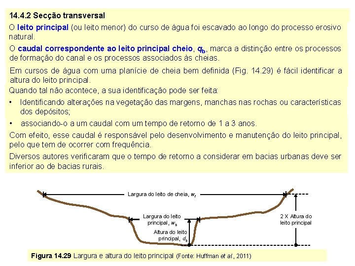 14. 4. 2 Secção transversal O leito principal (ou leito menor) do curso de