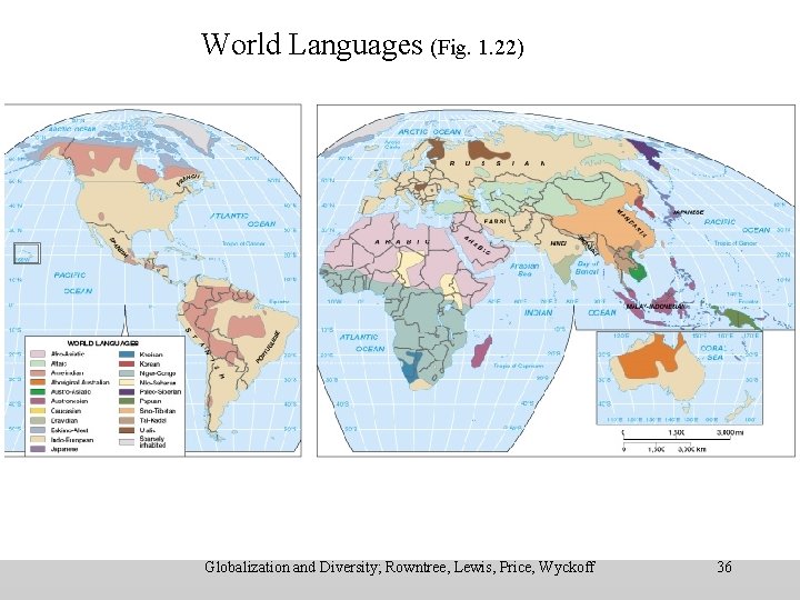 World Languages (Fig. 1. 22) Languages Globalization and Diversity; Rowntree, Lewis, Price, Wyckoff 36