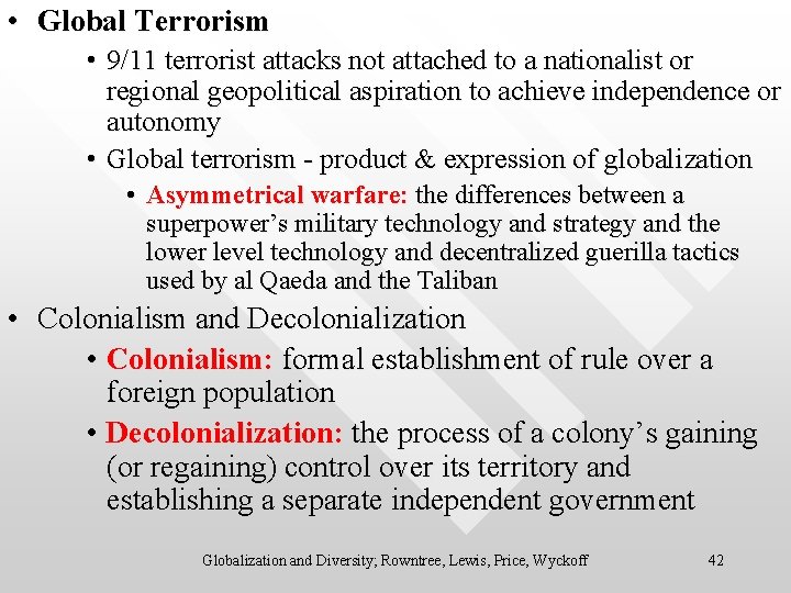  • Global Terrorism • 9/11 terrorist attacks not attached to a nationalist or