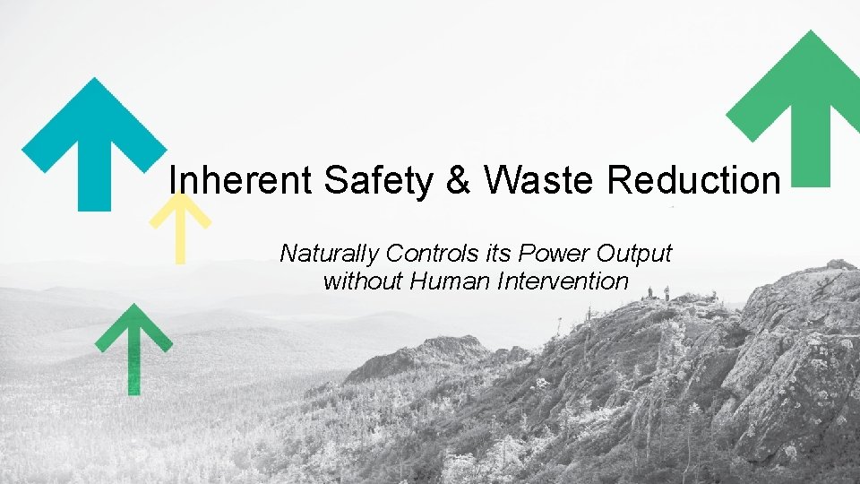 Inherent Safety & Waste Reduction Naturally Controls its Power Output without Human Intervention 