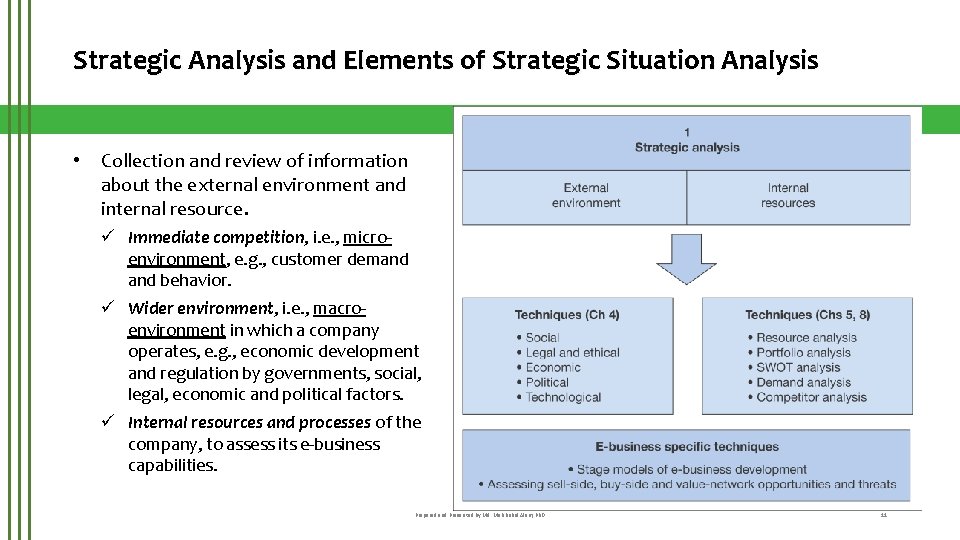 Strategic Analysis and Elements of Strategic Situation Analysis • Collection and review of information