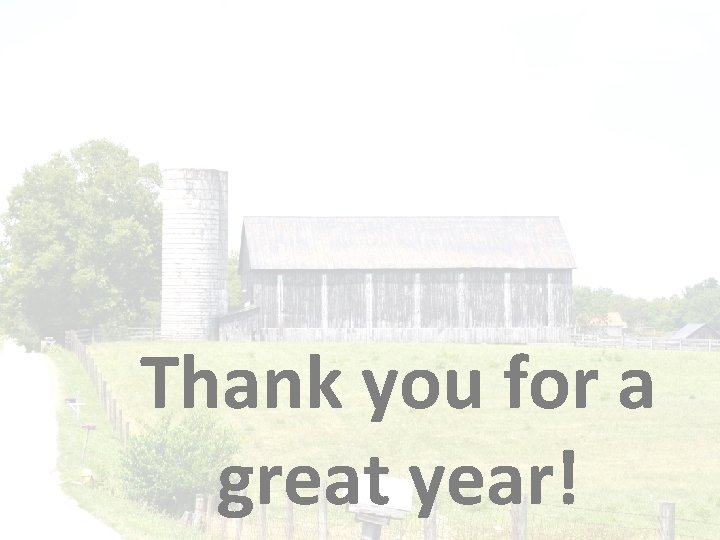Thank you for a great year! 