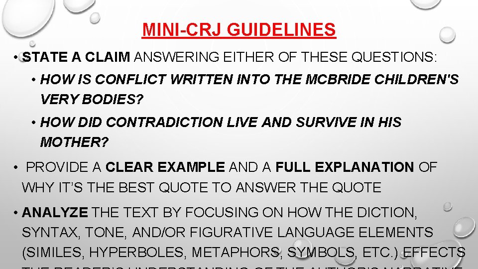 MINI-CRJ GUIDELINES • STATE A CLAIM ANSWERING EITHER OF THESE QUESTIONS: • HOW IS MINI-CRJ GUIDELINES • STATE A CLAIM ANSWERING EITHER OF THESE QUESTIONS: • HOW IS