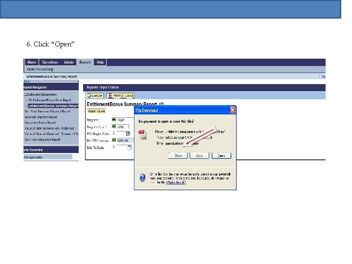 6. Click “Open” 