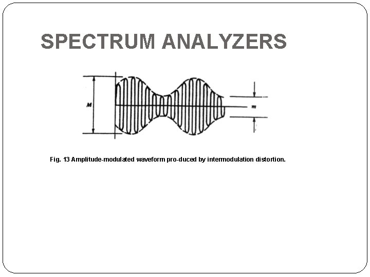 SPECTRUM ANALYZERS Fig. 13 Amplitude modulated waveform pro duced by intermodulation distortion. 
