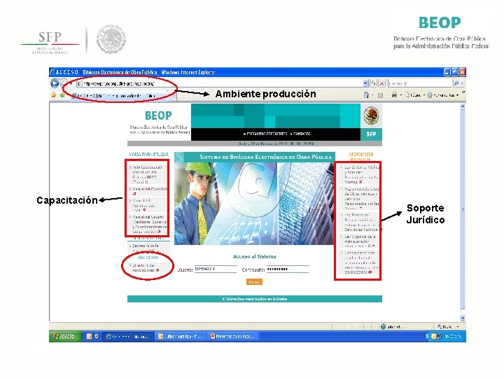 Ambiente producción Capacitación Soporte Jurídico 