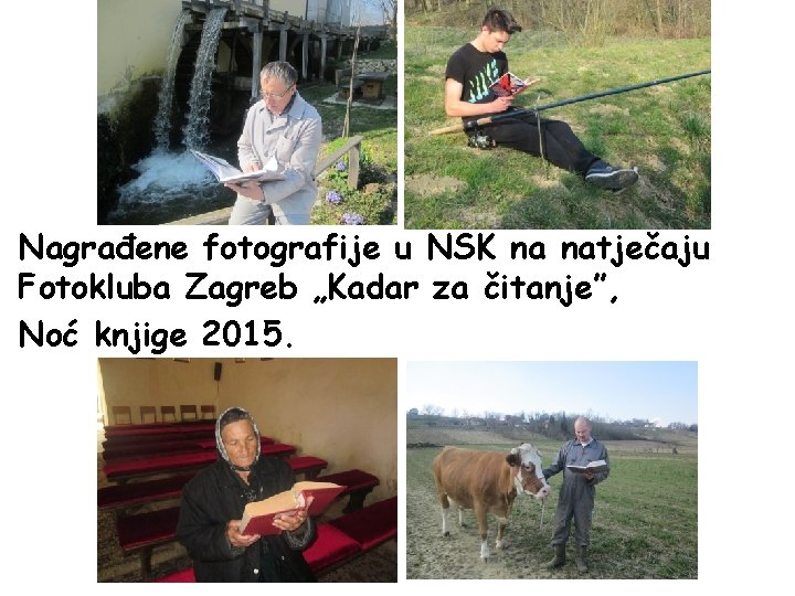 Nagrađene fotografije u NSK na natječaju Fotokluba Zagreb „Kadar za čitanje”, Noć knjige 2015.