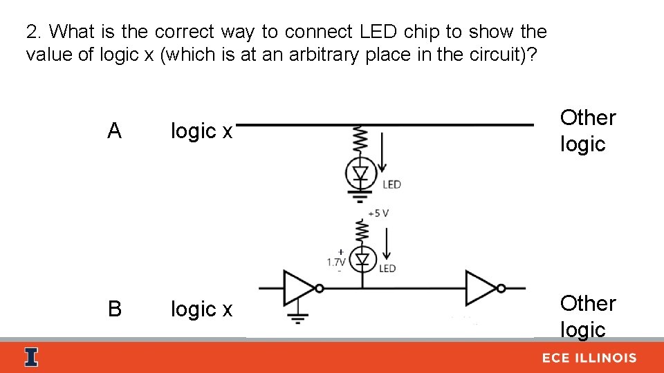 2. What is the correct way to connect LED chip to show the value